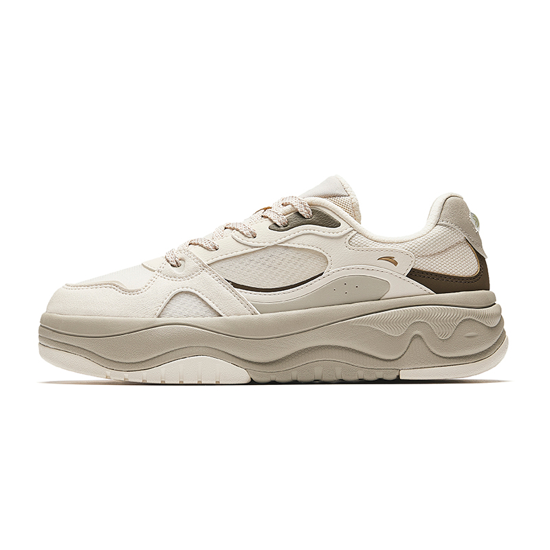 Anta Anti-Slip And Wear-Resistant Breathable Low-Top Skateboard Shoes Women's Beige Umber