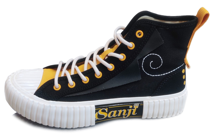 Kappa Coverage Anti-Slip And Wear-Resistant High-Top Skateboard Shoes Unisex Black