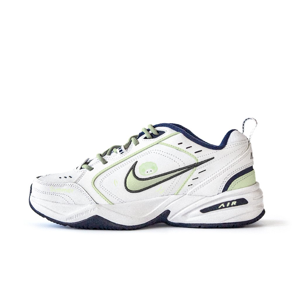 Nike Air Monarch 4 I Only Like You Anti Slip Wear Resistant Low Top Chunky Sneakers Unisex White Green