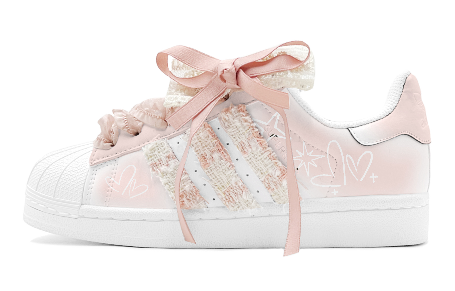 Adidas Originals Superstar 2 Romantic Gift Low top Casual Skateboard Shoes Unisex Orange Pink