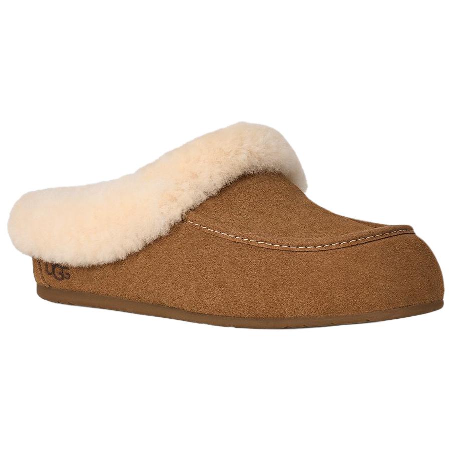UGG ANSLEY Rubber Sole Abrasion Resistant Closed Toe Slippers Women's Chestnut купить в интернет-магазине Yoocart с быстрой доставкой по России.