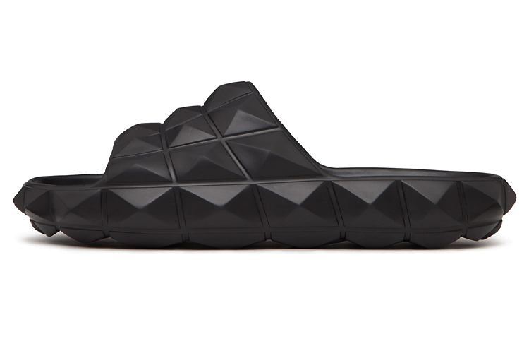 Valentino Roman Stud Turtle Slide 'Nero'