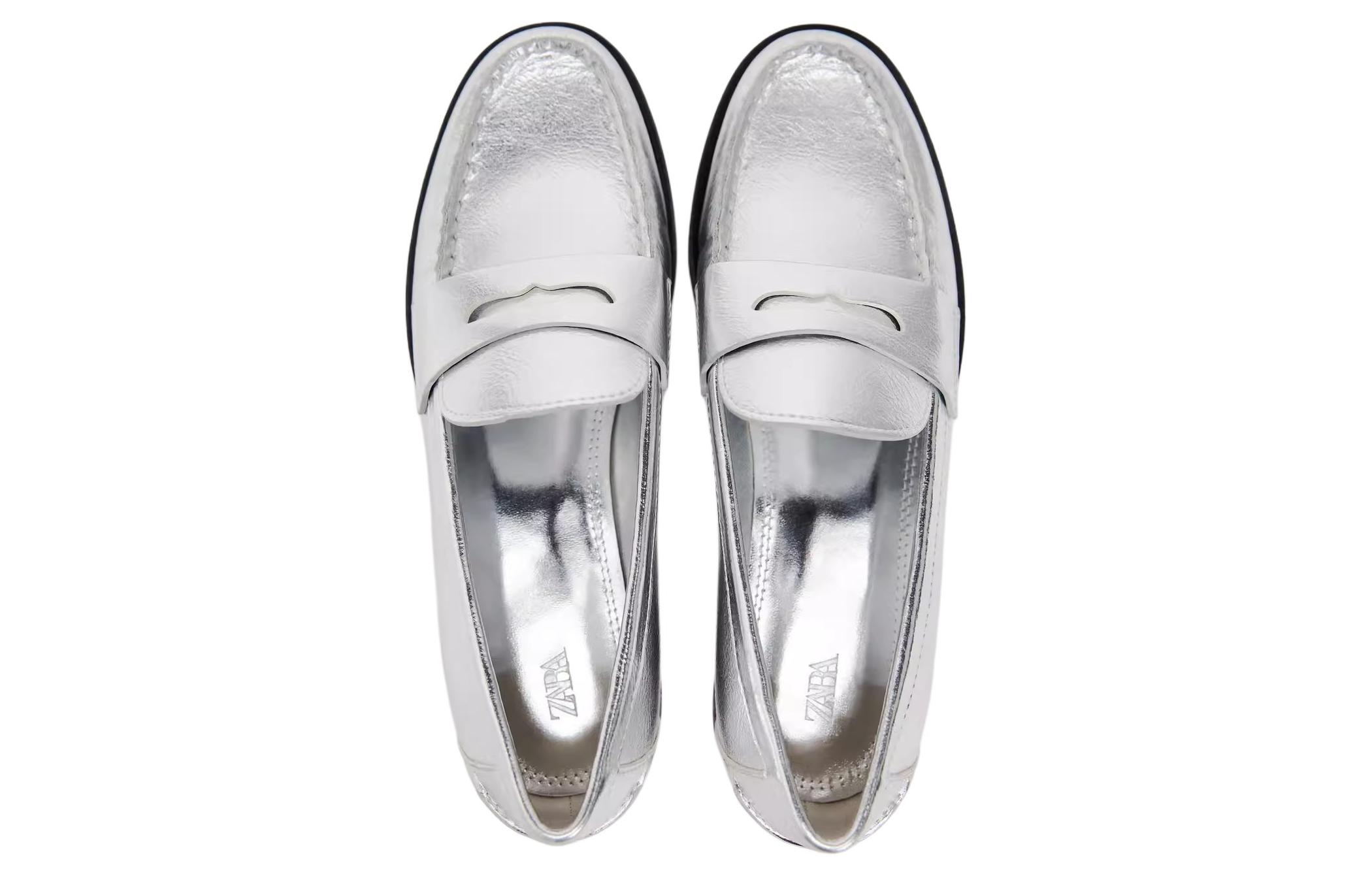 ZARA Loafers Women's Silver купить в интернет-магазине Yoocart с быстрой доставкой по России.
