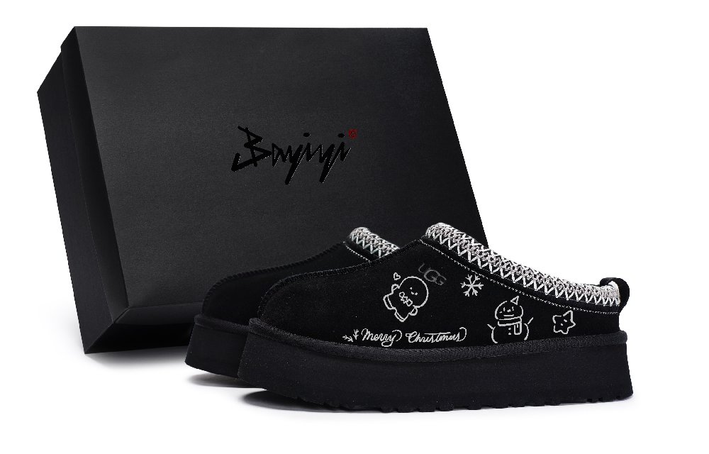 UGG Slip-Resistant Wrap-toe Slippers Women's Black White