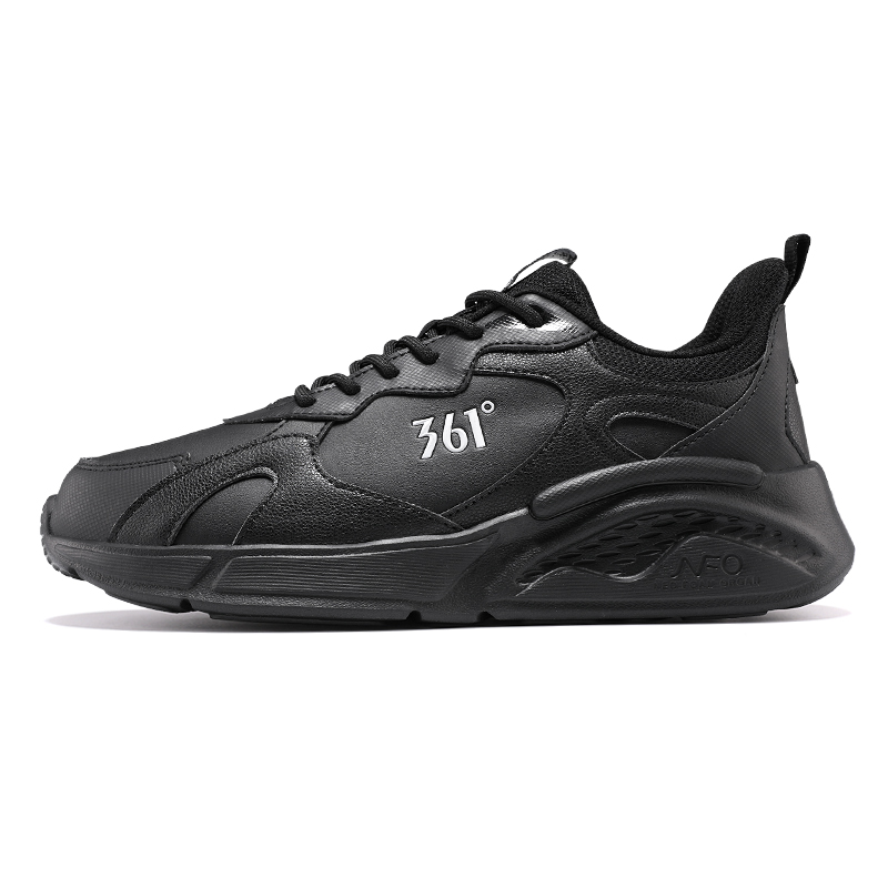 361° Anti-Slip Wear-Resistant Low-Top Casual Shoes Men's Black