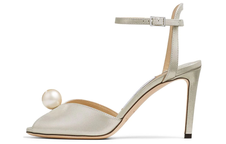 Jimmy Choo Sacora Slim Heel One Strap Sandals Women's Champagne