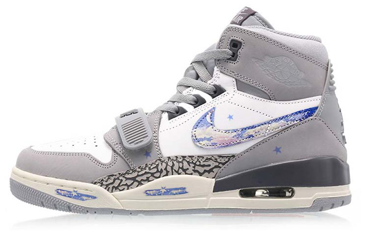 Jordan Legacy 312 Anti-Slip Wear-Resistant High-Top Vintage Basketball Shoes Men's Concrete Gray