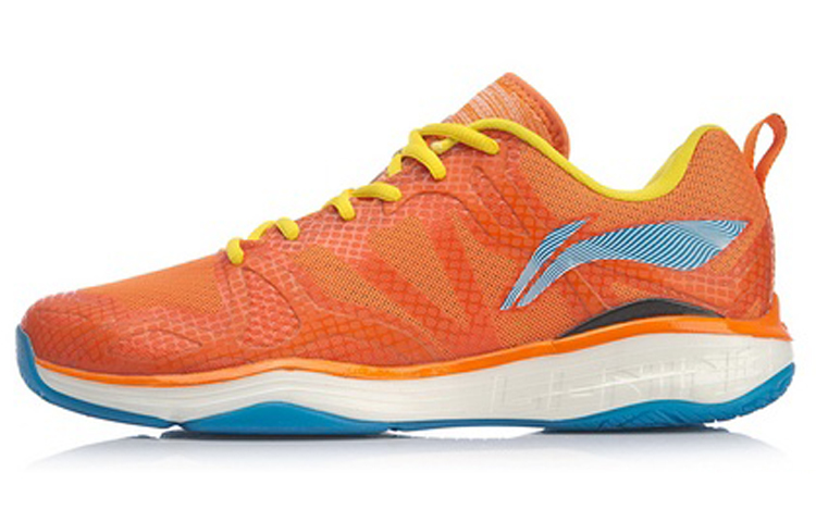 LiNing Cushioning Support Low Top Badminton Shoes Unisex Sun Orange