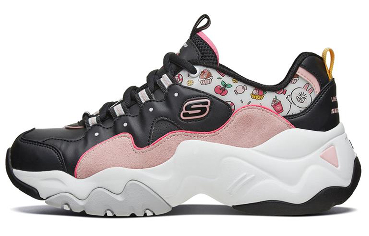 Skechers X Line Friends D'Lites 3.0 Low top Clunky Shoes Black/Pink Women's