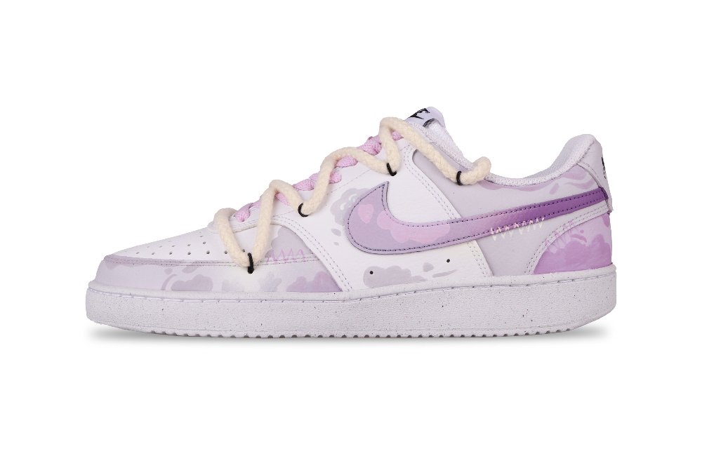 Nike Court Vision 1 Clouds Abrasion Resistant Low Top Skateboard Shoes Men's Purple Gray