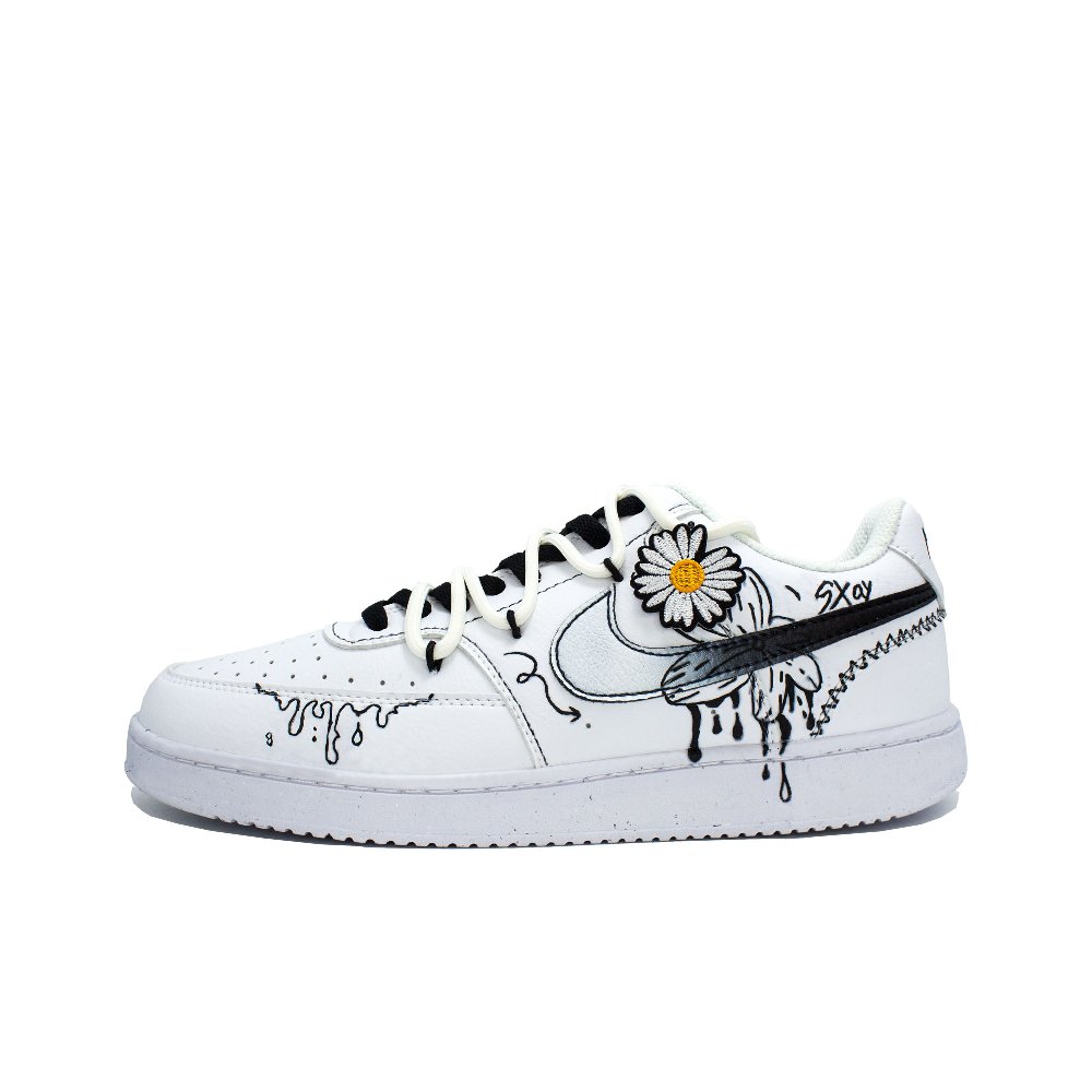 Nike Court Vision 1 Shock Absorbers Low Top Skateboard Shoes Unisex White Black