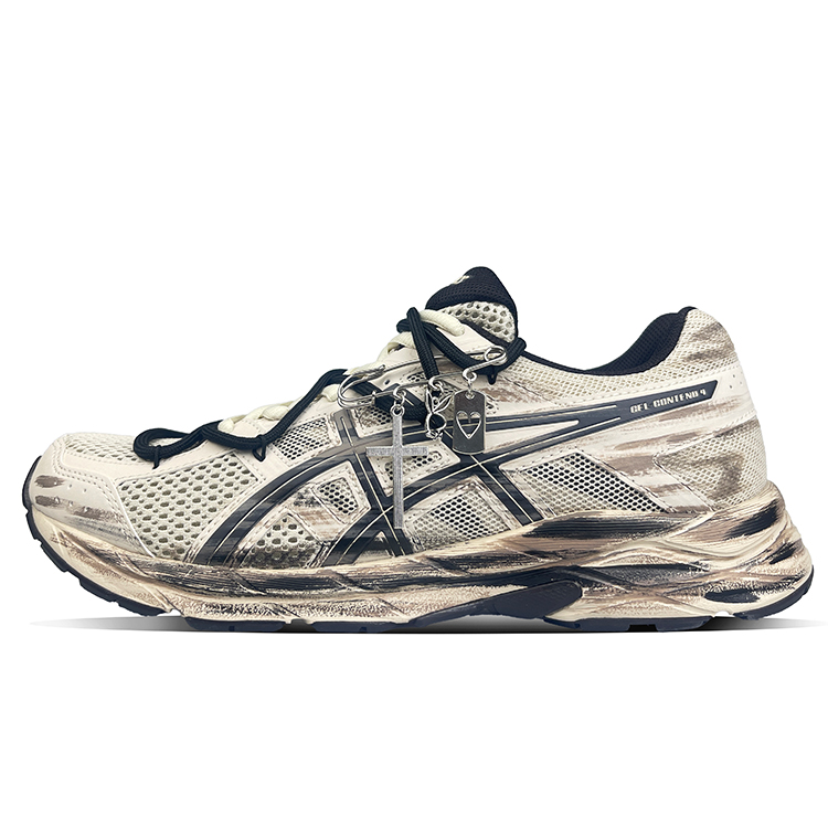 Asics Gel Contend 4 Low Top Running Shoes Men's Beige Gray
