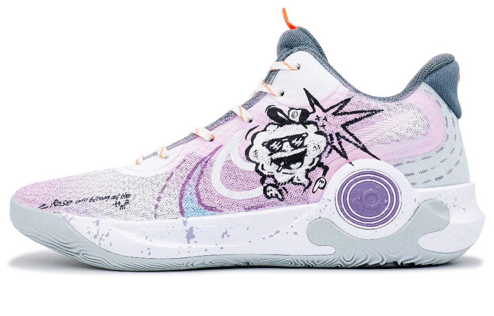 Nike KD Trey 5 IX Cushioning Anti-Slip Wear-Resistant Breathability Low-Top Basketball Shoes Unisex White Purple
