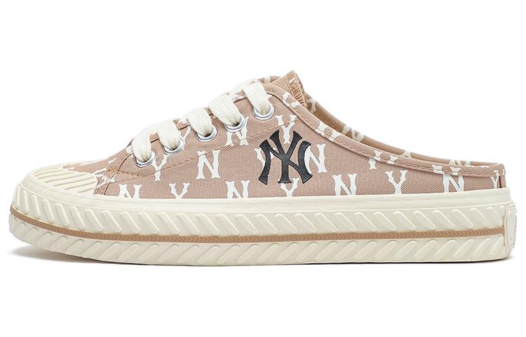 MLB Playball Mule Monogram Lightweight And Breathable Low-Top Skateboard Shoes Unisex Beige