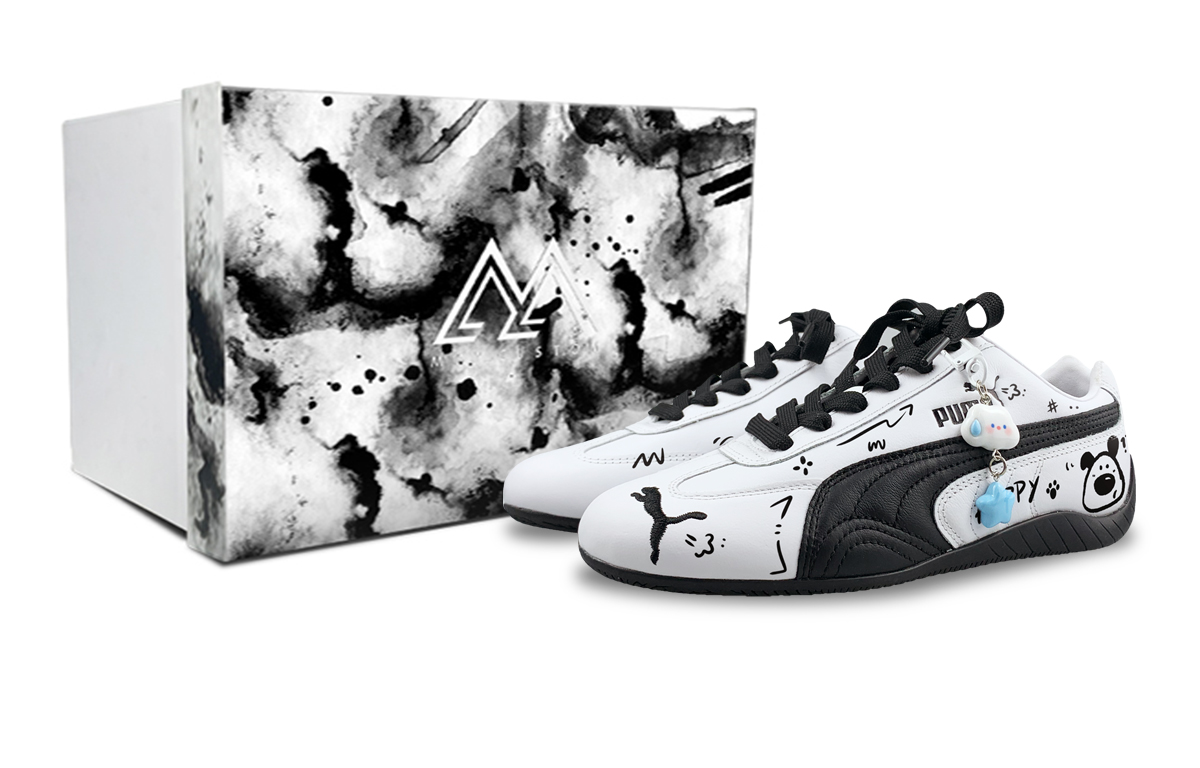 PUMA Speedcat Collection Abrasion Resistant Low top Casual Shoes Unisex White Black