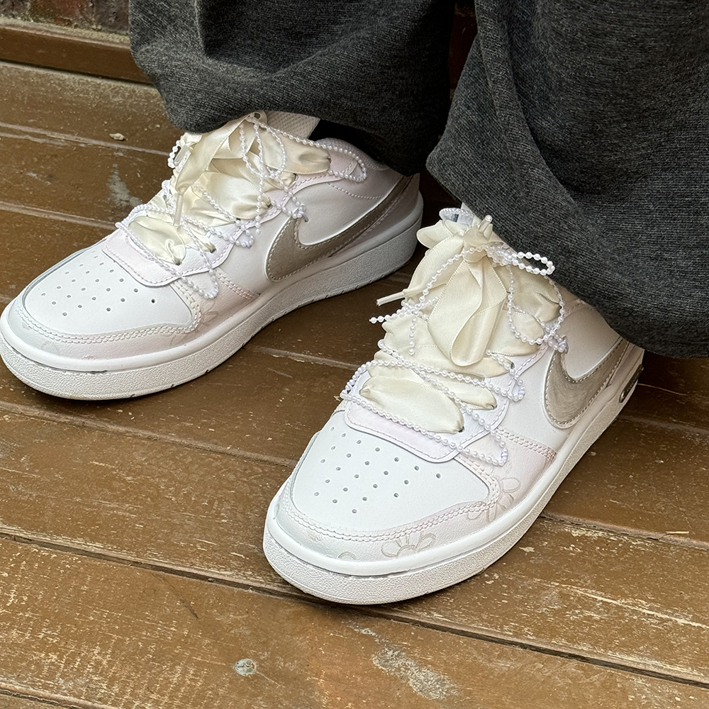 Nike Court Borough Anti Slip Wear Resistant Low Top Skateboard Shoes GS Pink White купить в интернет-магазине Yoocart с быстрой доставкой по России.