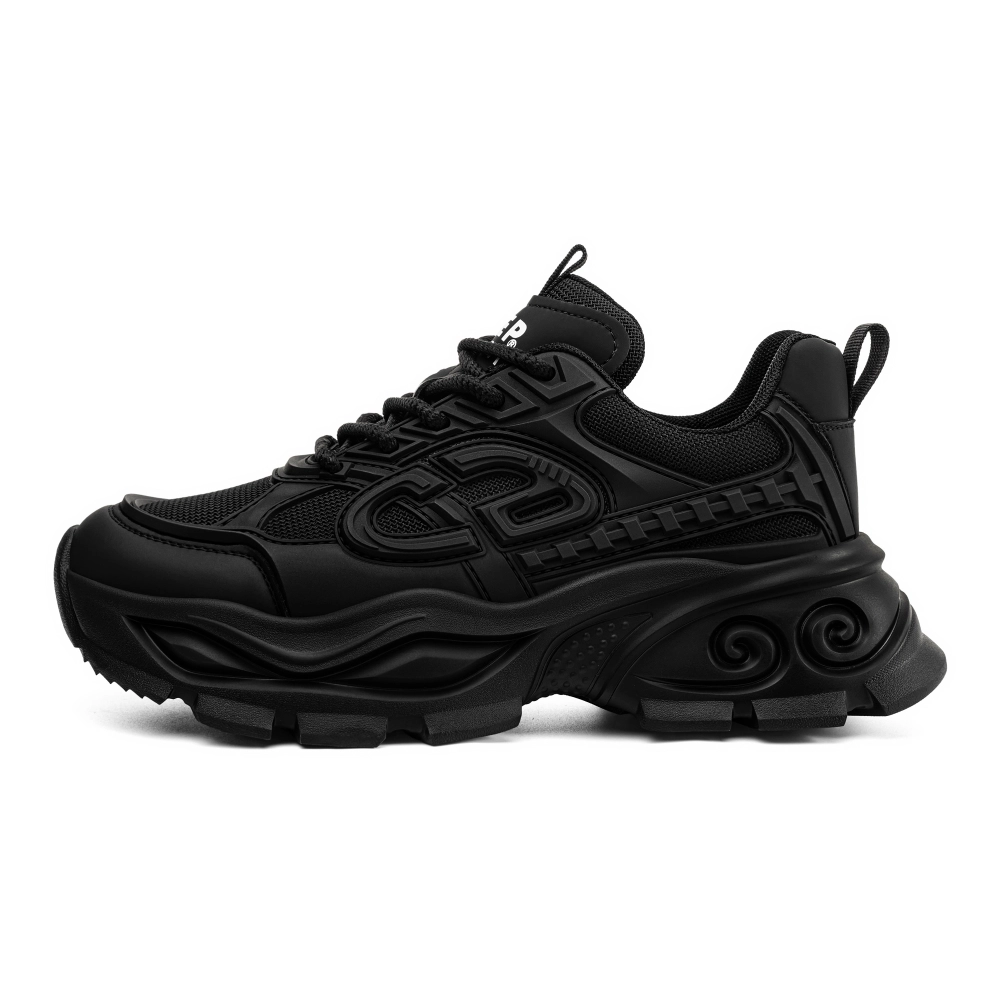 JEEP SPIRIT Height Increasing Breathable Low top Chunky Sneakers Men's Black