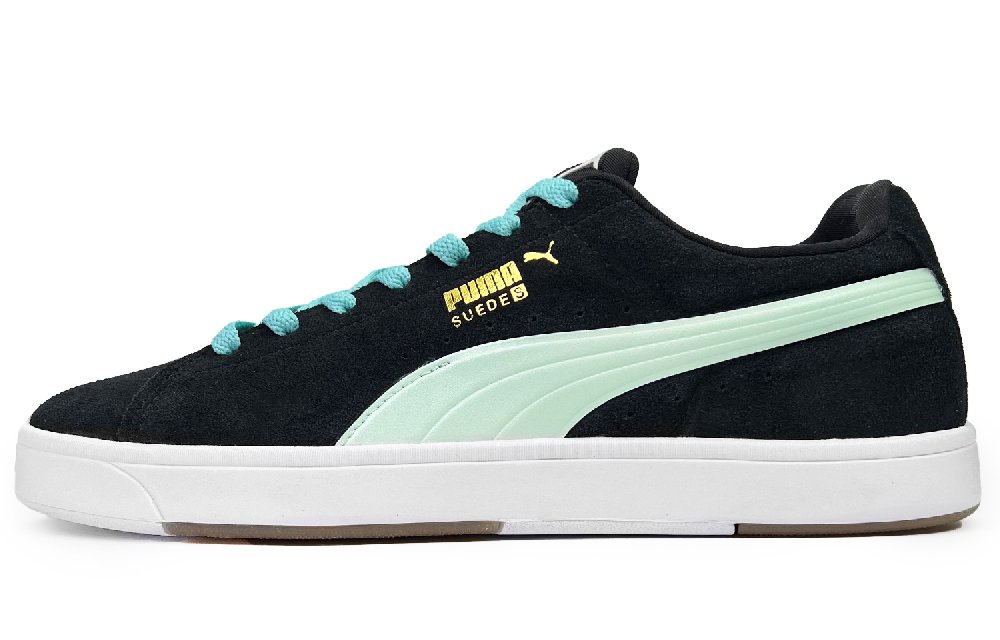 PUMA Suede Series Skateboard Shoes Men Low-Top Black/Green