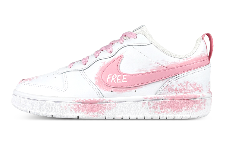 Nike Court Borough Series Low-Top Skateboard Shoes GS White Pink