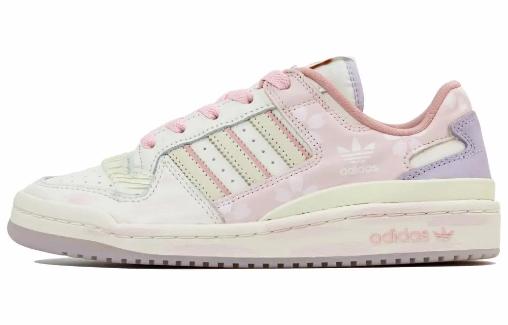 Adidas Originals FORUM Cushioning Low top Skateboard Shoes Women's Beige Pink Purple