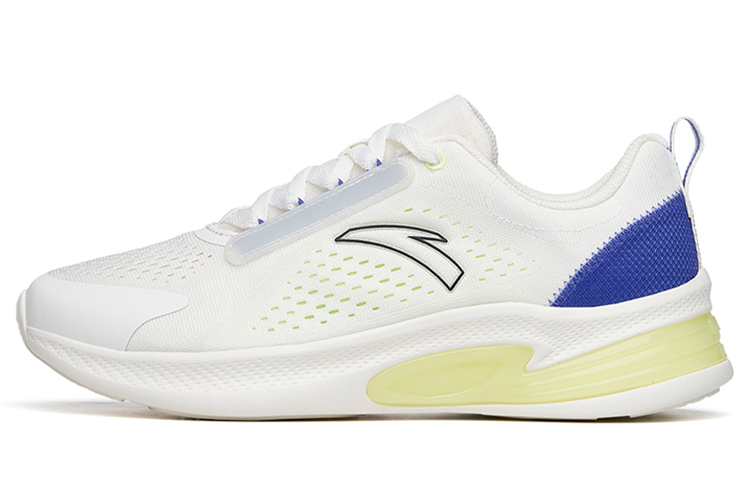 Anta Running Collection Cushioned Slip-Resistant Abrasion-Resistant Low-Top Running Shoes Men's White Blue Green