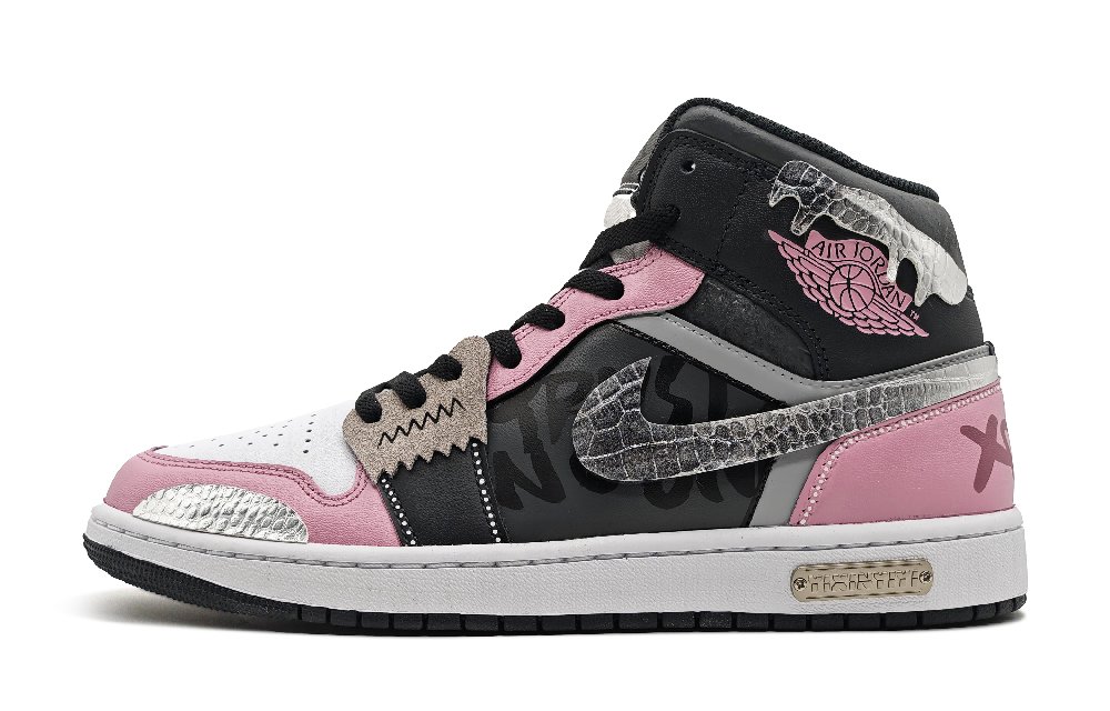 Jordan Air Jordan 1 Vintage Basketball Shoes Women's Mid Top Black