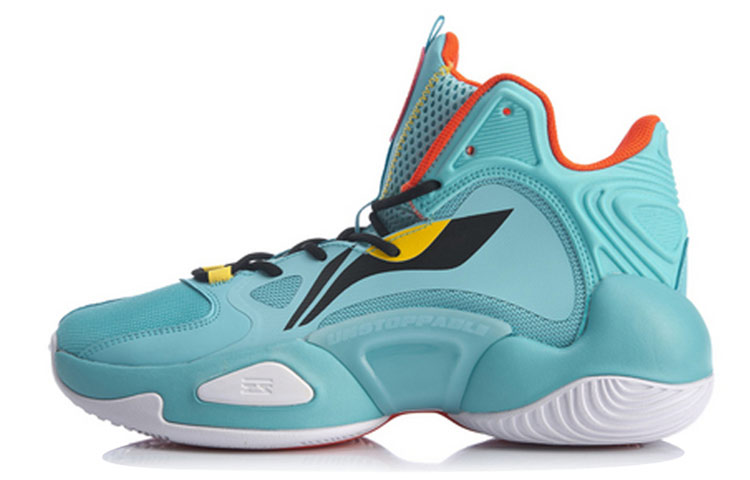 LiNing Power 6 V2 Cushioned Slip-Resistant Mid-Top Basketball Shoes Men's Blue