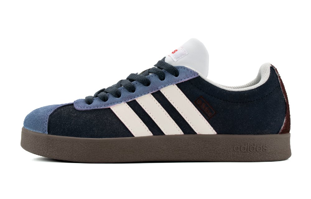 Adidas Neo Vl Court Classic Anti Slip Wear Resistant Low Top Skateboard Shoes Unisex White Blue