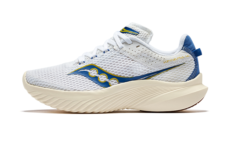 Saucony Kinvara 14 Cushioning Breathable Low-Top Training Running Shoes Women's White Blue