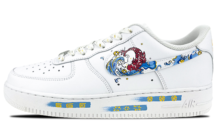 Nike Air Force 1 Coverage Warm Low-Top Skateboard Shoes Men's Blue Red
