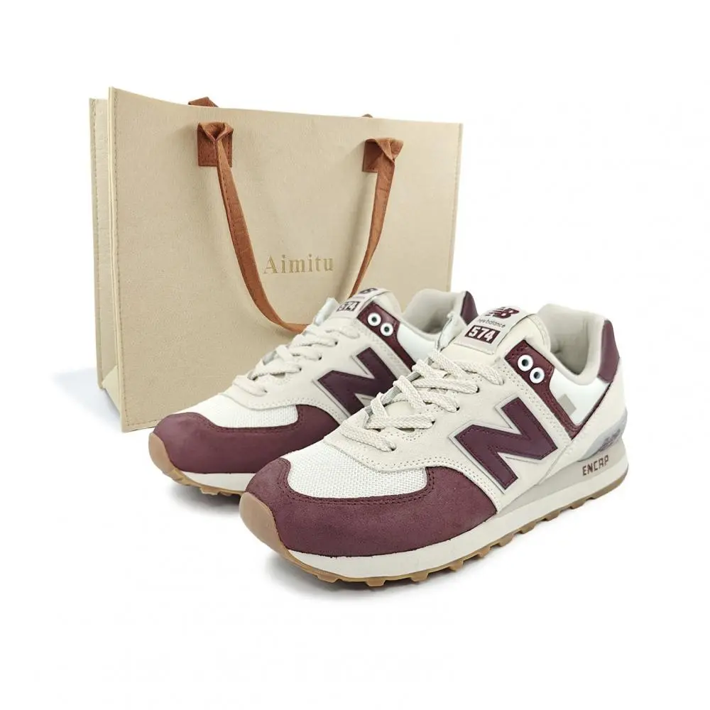 New Balance NB 574 Low Top Running Shoes Women's Deep Red