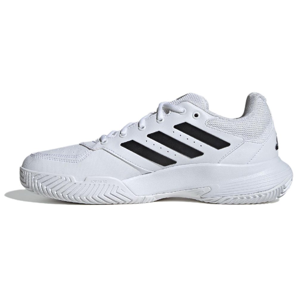 Adidas GAMECOURT 2 Shock Absorbers Slip Resistant Abrasion Resistant Low Top Tennis Shoes Unisex White Black