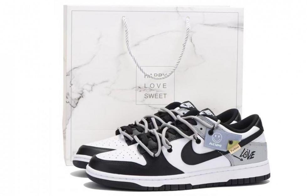 Nike Dunk Low Low-Top Skateboard Shoes GS Black Gray