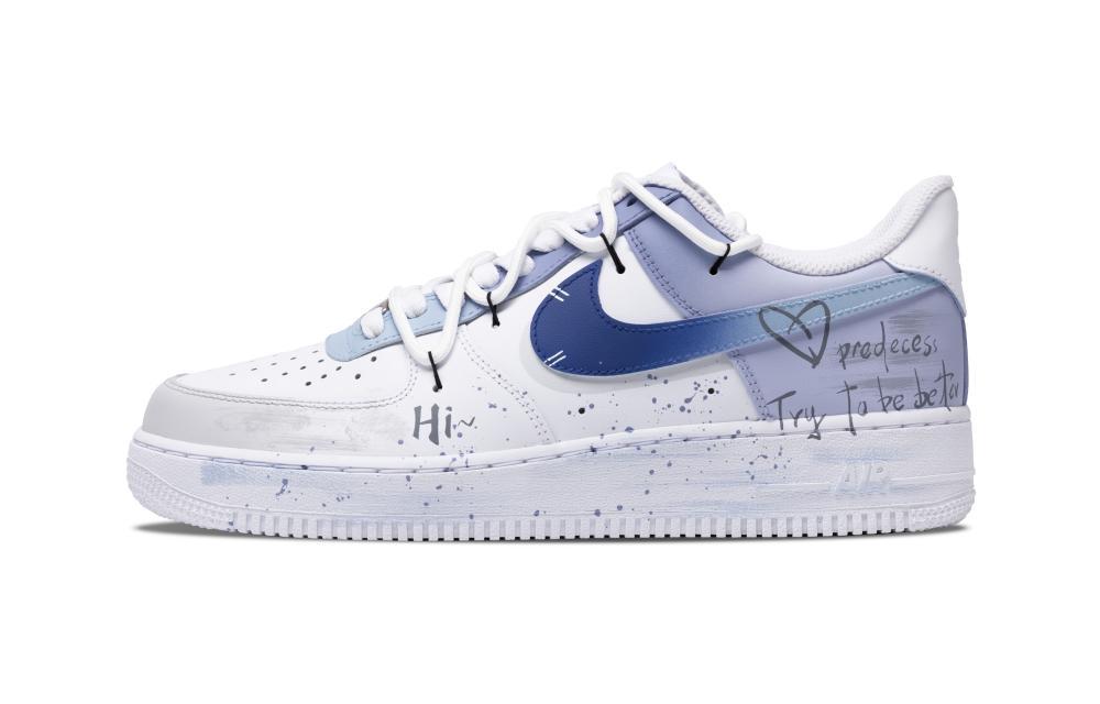 Nike Air Force 1 Solar Power Anti-Slip Wear-Resistant Low-Top Skateboard Shoes Men's Blue Purple