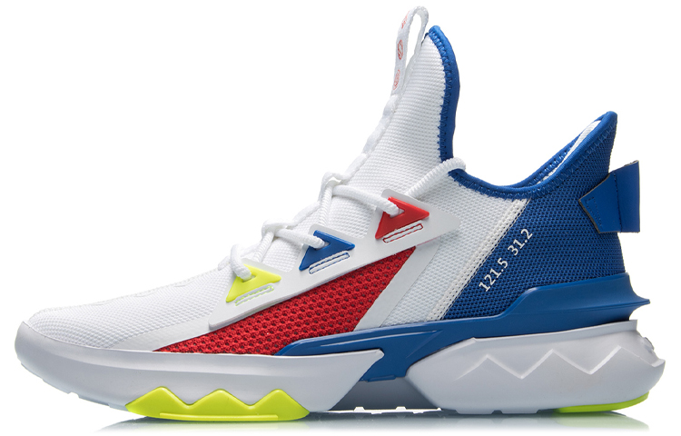 LiNing Slip Resistant, Breathable, Supportive, And Resilient Low Top Sports Casual Shoes Men's White Red Blue