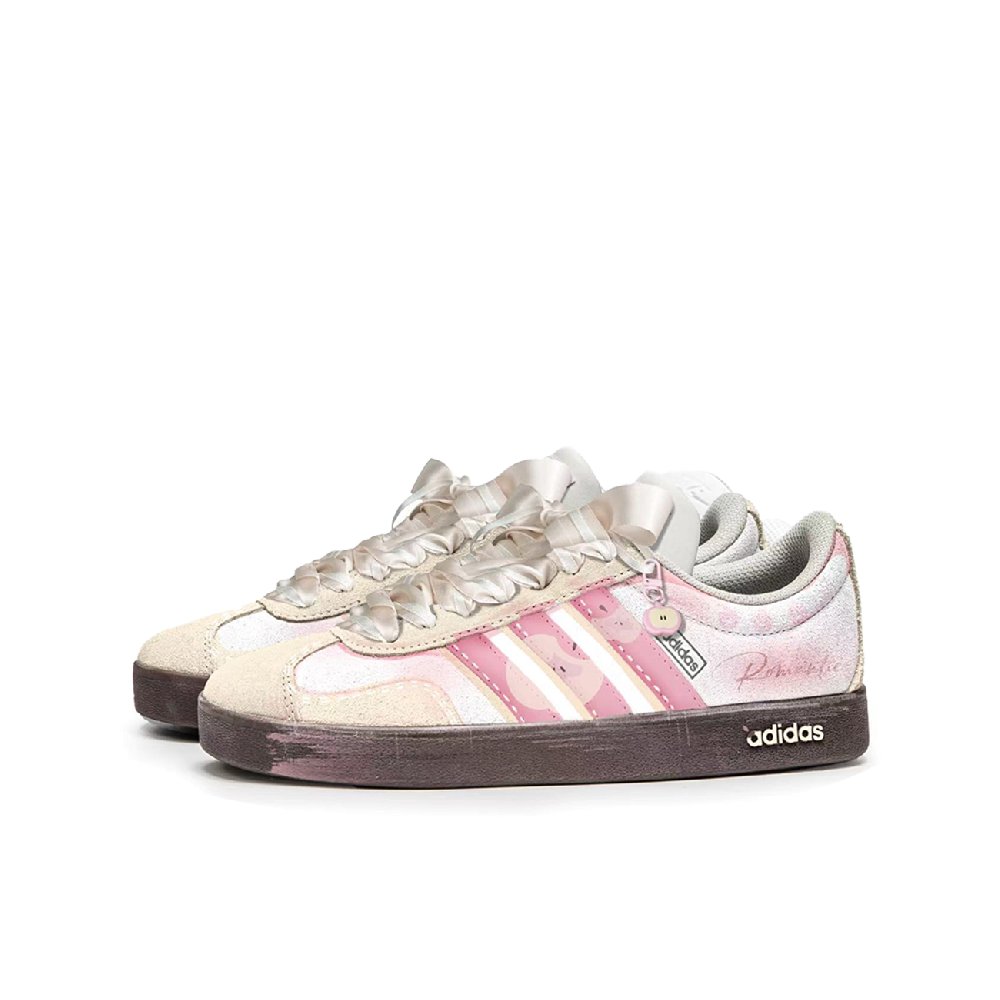 Adidas Neo VL Court 2.0 Low Top Skateboard Shoes Unisex Pink Brown