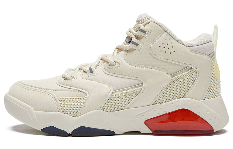 361° Shock Absorbers With Slip Resistant Features Mid Top Vintage Basketball Shoes Women's Cream