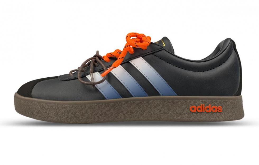 Adidas Neo VL Court 2.0 Impact Resistant Quick Dry Low-Top Skateboard Shoes Unisex Black Blue Orange