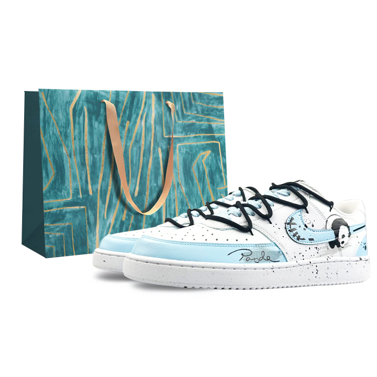 Nike Court Vision 1 Slip-Resistant Cushioning Low-Top Skateboard Shoes Men's White Blue