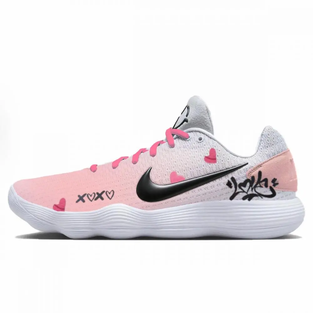 Nike Hyperdunk 2017 Anti Slip Wear Resistant Low Top Basketball Shoes Men's Pink