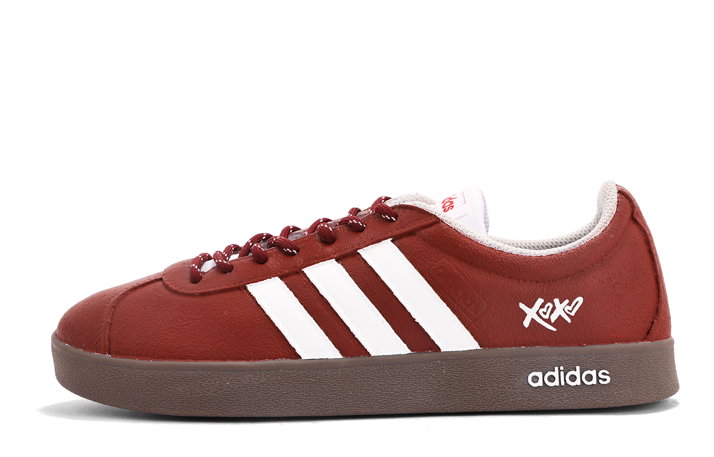 Adidas VL COURT 2.0 Coverage Abrasion Resistant Low top Skateboard Shoes Unisex Red White