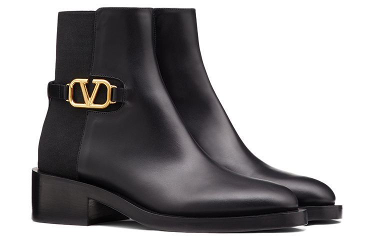 Valentino VLogo Signature Ankle Boot Black Women's
