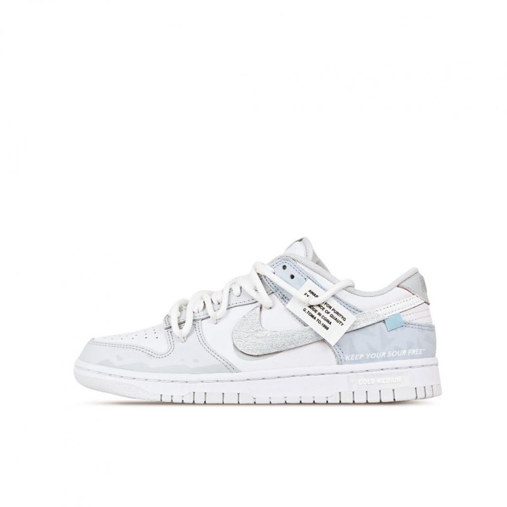 Nike Dunk Low Retro Abrasion Resistant Low Top Skateboard Shoes Unisex Gray Blue