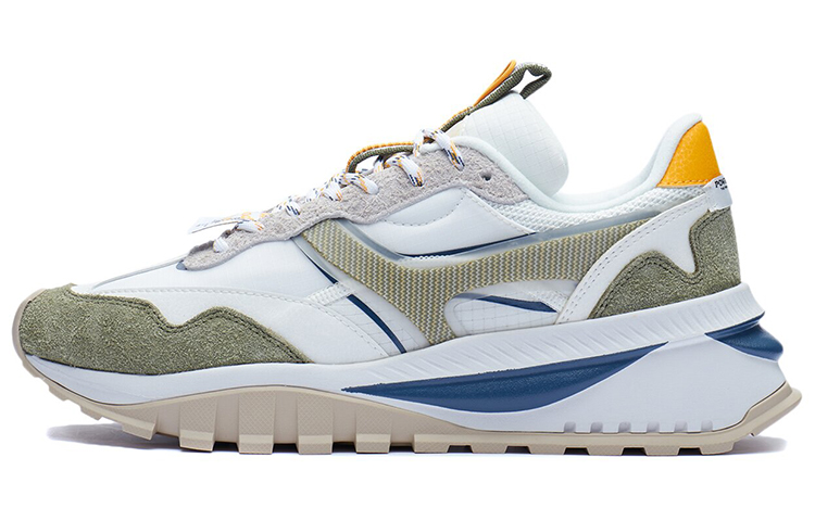 LiNing Durable Breathable Low Top Casual Running Shoes Men's White Green