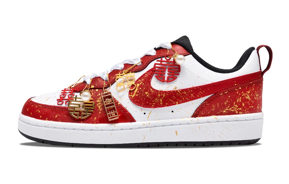 Nike Court Borough Skateboard Shoes Women's Low Top Black/Gold