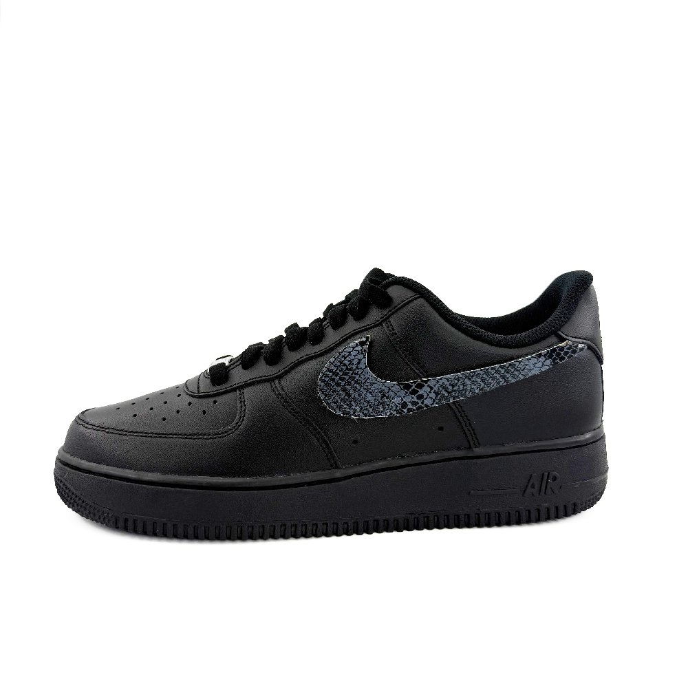 Nike Air Force 1 Snake Scale Phantom Anti Slip Wear Resistant Low Top Skateboard Shoes Unisex Black