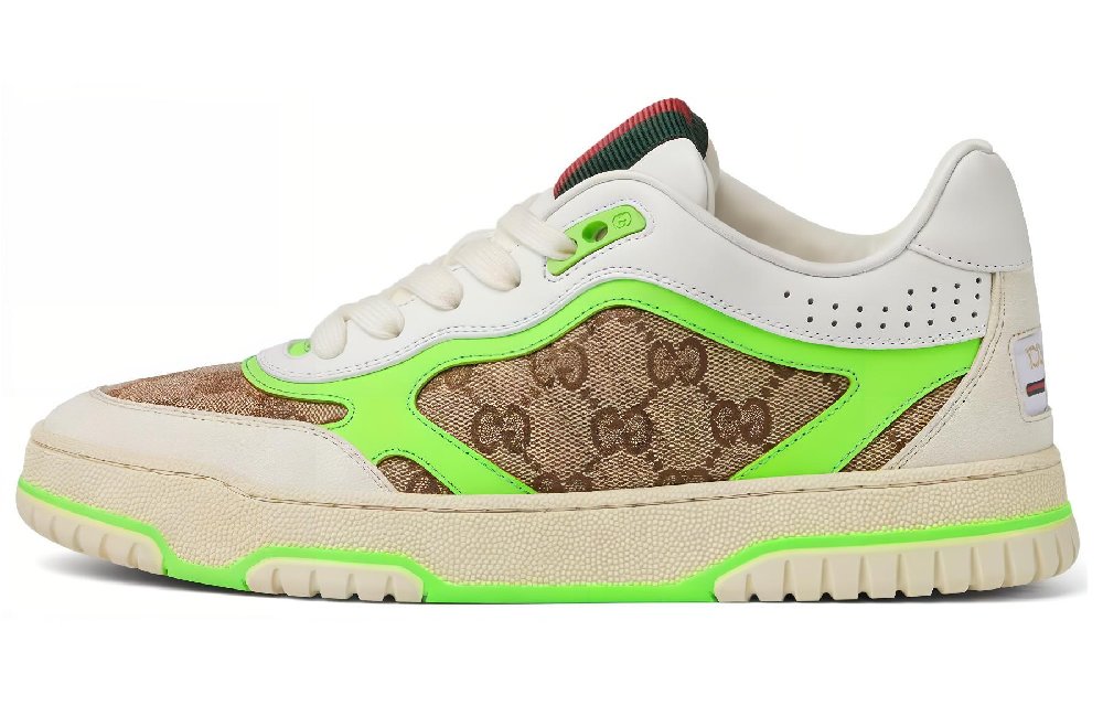GUCCI Re-Web Sneaker 'GG Canvas - Beige Fluorescent Yellow'