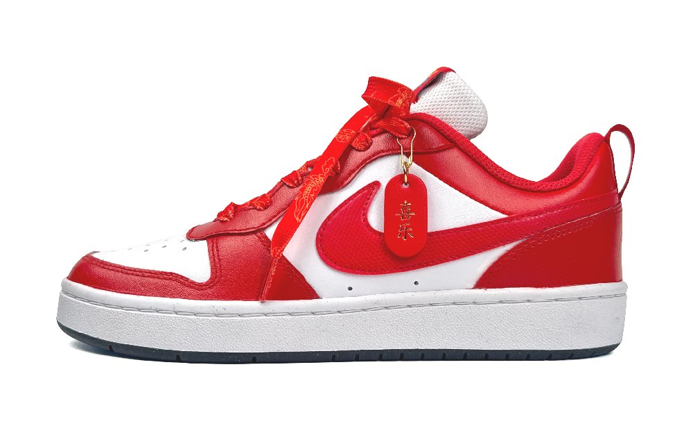 Nike Court Borough Low-Top Skateboard Shoes Women's Red White