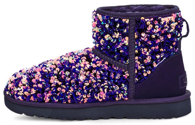 UGG CLASSIC MINI Warm Wear-Resistant Slip-Resistant Short Mid-Calf Snow Boots Women's Black Blue Purple