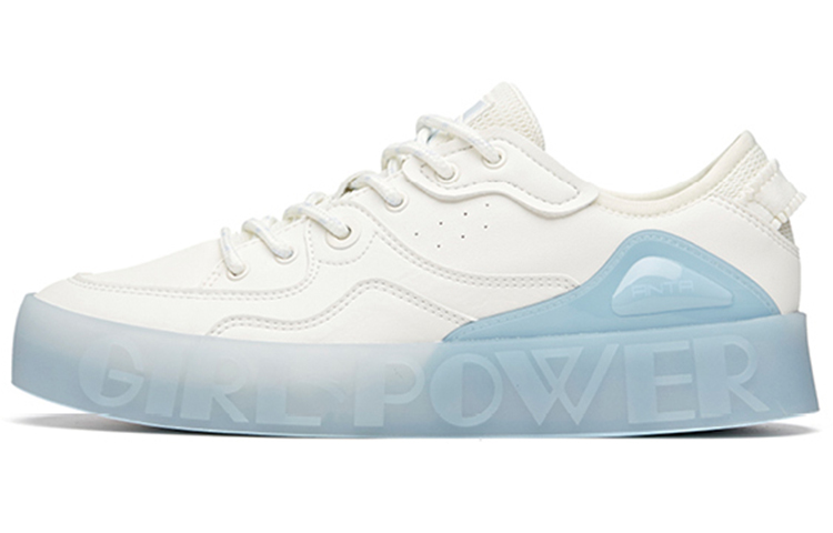 Anta Life Collection Anti-Slip Wear-Resistant Low-Top Skateboard Shoes Women's White Lake Blue